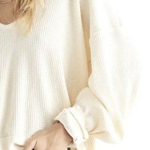 Free People Santa Clara Thermal Size: Women's S Alabaster Long Sleeve V-Neck NWT